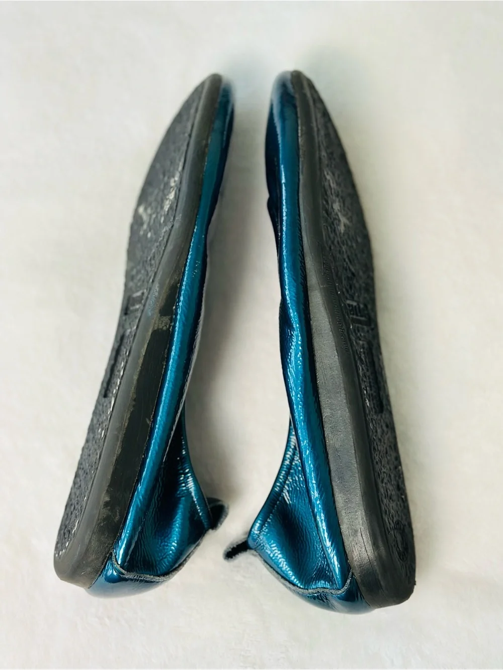 Arche Laius Leather Metallic Teal Ballet Flats Size 41  US 9.5-10